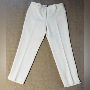 Talbots Ivory Hampshire Lightweight Double Cloth Straight Ankle Crop Sz 12